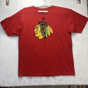 Chicago Blackhawks Shirt Adult 2XL Red NHL Hockey Mens Adidas The Go To Tee